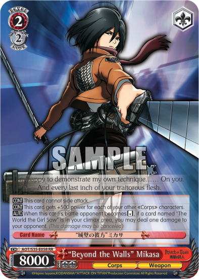 "Beyond the Walls" Mikasa - AOT/S35-E058 - Double Rare available at 401 Games Canada