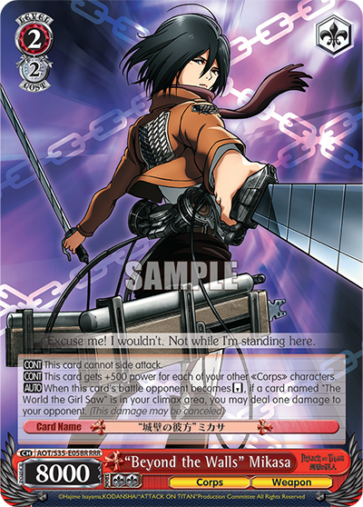 "Beyond the Walls" Mikasa - AOT/S35-E058R - Triple Rare available at 401 Games Canada