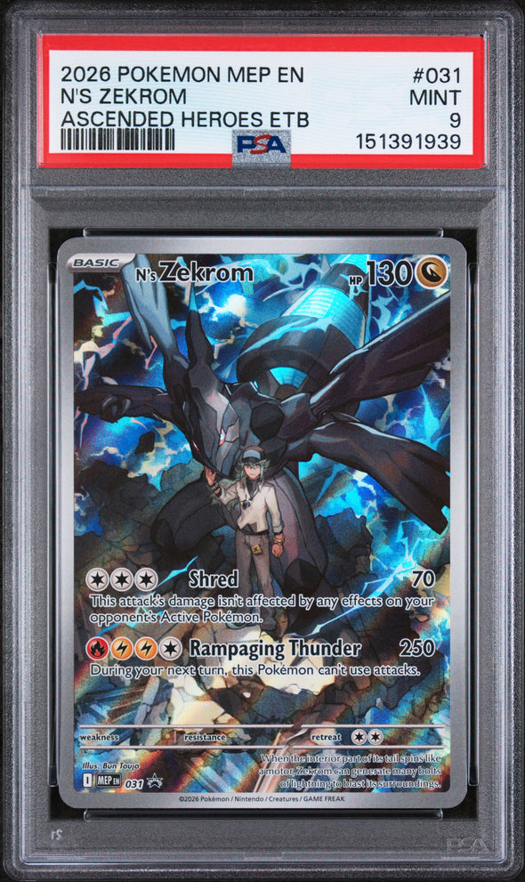 N'S ZEKROM (031) - POKEMON MEP EN-ME BLACK STAR PROMO - ASCENDED HEROES ETB - MINT 9