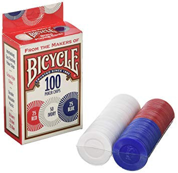 Bicycle - 100 Poker Chips available at 401 Games Canada