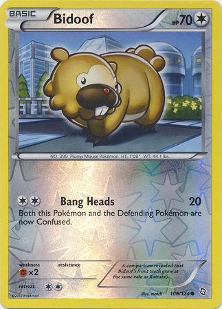 Bidoof - 106/124 - Common - Reverse Holo available at 401 Games Canada