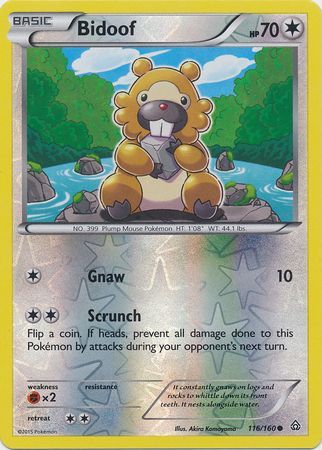 Bidoof - 116/160 - Common - Reverse Holo available at 401 Games Canada