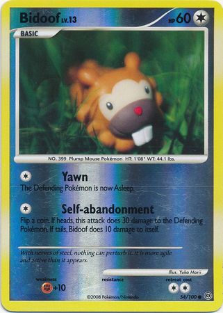 Bidoof - 54/100 - Common - Reverse Holo available at 401 Games Canada