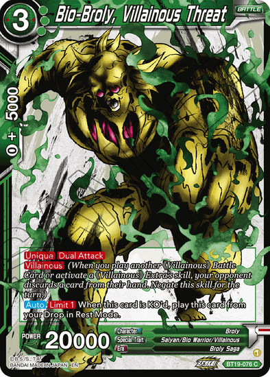 Bio-Broly, Villainous Threat - BT19-076 - Common available at 401 Games Canada