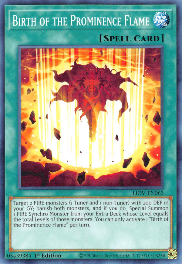 Birth of the Prominence Flame - LIOV-EN063 - Common - 1st Edition available at 401 Games Canada