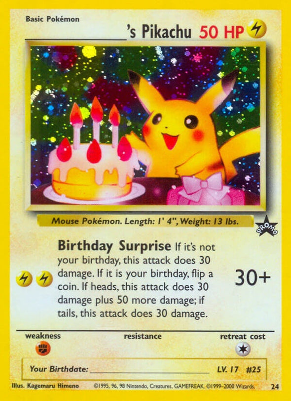 Birthday Pikachu - 24 - Holo Promo available at 401 Games Canada