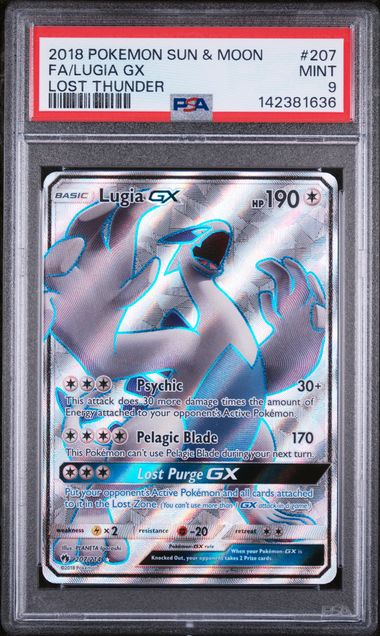 LUGIA GX (207) - POKEMON SUN & MOON LOST THUNDER - LOST THUNDER - MINT 9