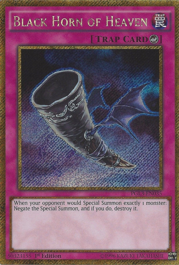 Black Horn of Heaven - PGL3-EN035 - Gold Secret Rare - 1st Edition available at 401 Games Canada