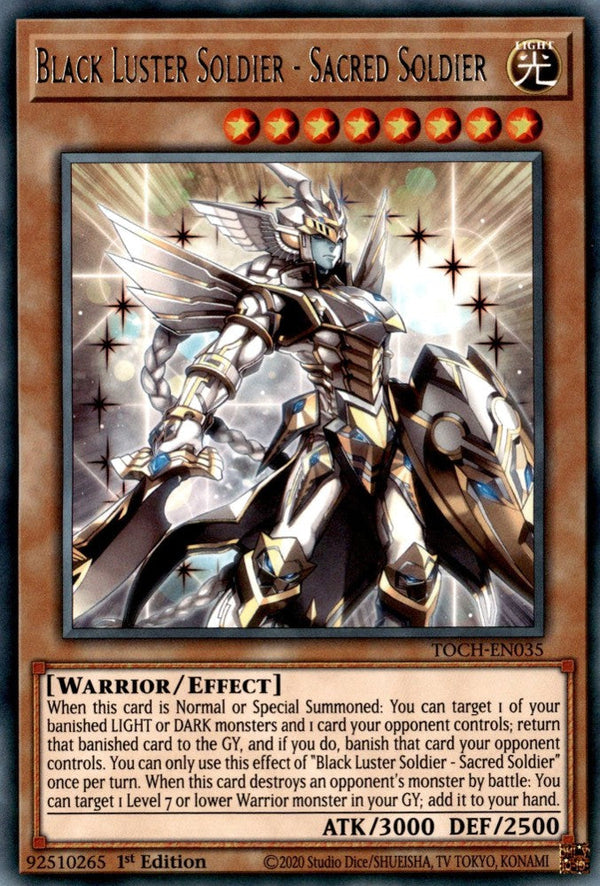 Black Luster Soldier - Sacred Soldier - TOCH-EN035 - Rare - 1st Edition available at 401 Games Canada