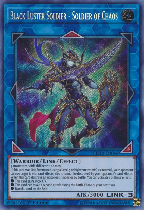 Black Luster Soldier - Soldier of Chaos - BLHR-EN046 - Secret Rare - 1st Edition available at 401 Games Canada