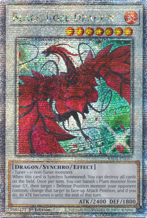 Black Rose Dragon (Alternate Art) - RA04-EN057 - Quarter Century Secret Rare - 1st Edition