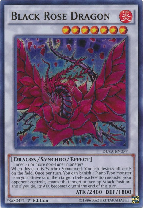 Black Rose Dragon - DUSA-EN077 - Ultra Rare - 1st Edition available at 401 Games Canada