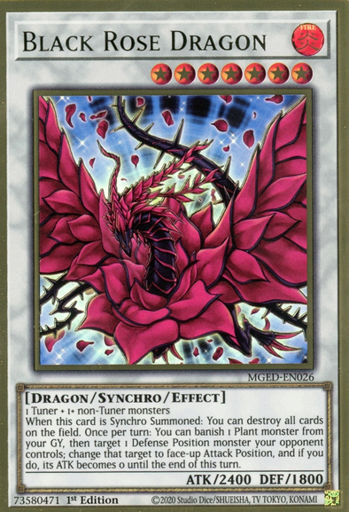 Black Rose Dragon - MGED-EN026 - Premium Gold Rare - 1st Edition available at 401 Games Canada