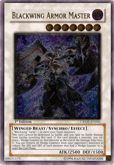 401 Games Canada - Blackwing Armor Master - CRMS-EN041 - Ultimate Rare - 1st Edition 401 Games Canada - Blackwing Armor Master - CRMS-EN041 - Ultimate Rare - 1st Edition