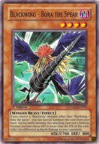 Blackwing - Bora the Spear - CRMS-EN009 - Common - 1st Edition available at 401 Games Canada