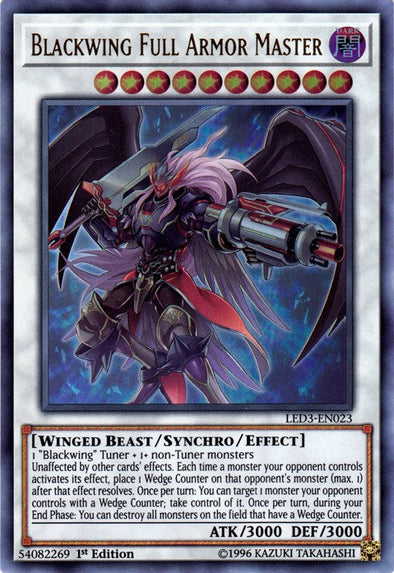 Blackwing Full Armor Master - LED3-EN023 - Ultra Rare - 1st Edition available at 401 Games Canada