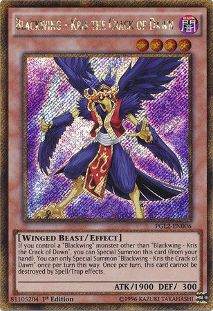 Blackwing - Kris the Crack of Dawn - PGL2-EN006 - Gold Secret Rare - 1st Edition available at 401 Games Canada