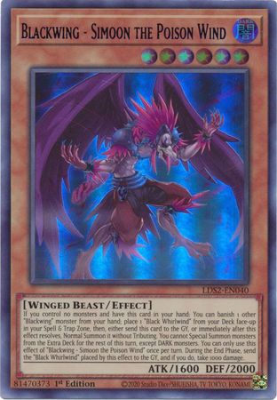 Blackwing - Simoon the Poison Wind (Blue) - LDS2-EN040 - Ultra Rare - 1st Edition available at 401 Games Canada