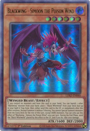 Blackwing - Simoon the Poison Wind - LDS2-EN040 - Ultra Rare - 1st Edition available at 401 Games Canada