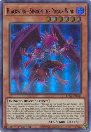 Blackwing - Simoon the Poison Wind (Purple) - LDS2-EN040 - Ultra Rare - 1st Edition available at 401 Games Canada