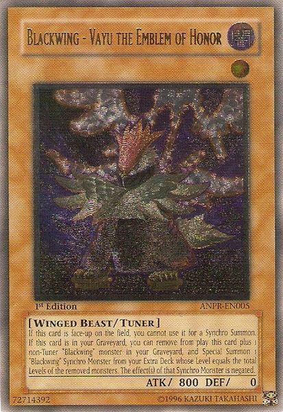 Blackwing - Vayu the Emblem of Honor - ANPR-EN005 - Ultimate Rare - 1st Edition available at 401 Games Canada