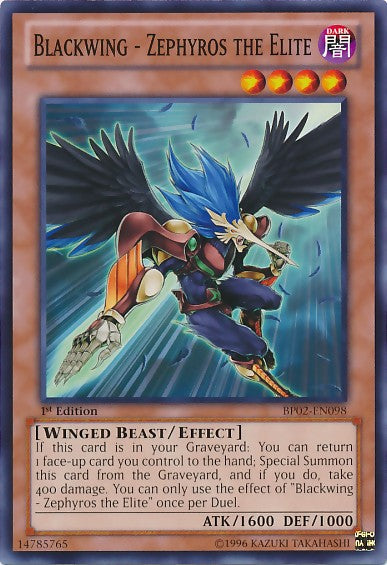 Blackwing - Zephyros the Elite - BP02-EN098 - Common - 1st Edition available at 401 Games Canada