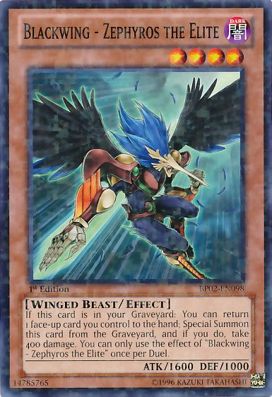 Blackwing - Zephyros the Elite - BP02-EN098 - Mosaic Rare - 1st Edition available at 401 Games Canada