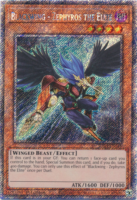 Blackwing - Zephyros the Elite (Platinum Secret Rare) - RA04-EN145 - Platinum Secret Rare - 1st Edition