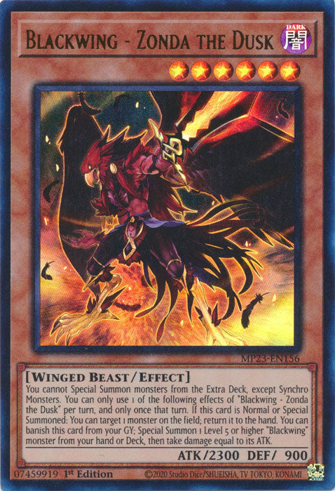 Blackwing - Zonda the Dusk - MP23-EN156 - Ultra Rare - 1st Edition available at 401 Games Canada
