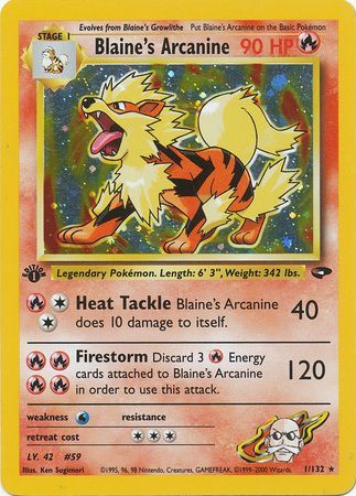 Blaine's Arcanine - 1/132 - Holo - 1st Edition available at 401 Games Canada