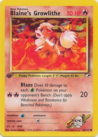 Blaine's Growlithe - 62/132 - Common - 1st Edition available at 401 Games Canada