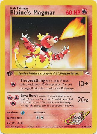 Blaine's Magmar - 37/132 - Uncommon - 1st Edition available at 401 Games Canada