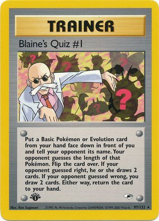 Blaine's Quiz #1 - 97/132 - Rare - 1st Edition available at 401 Games Canada