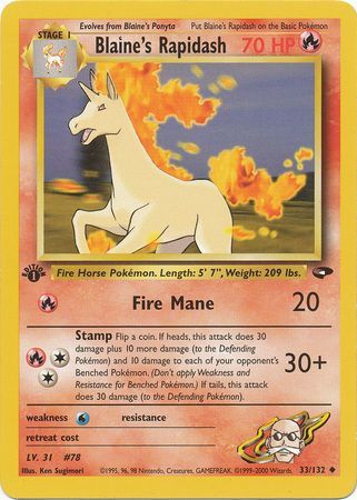 Blaine's Rapidash - 33/132 - Uncommon - 1st Edition available at 401 Games Canada