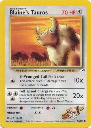 Blaine's Tauros - 64/132 - Common - Unlimited available at 401 Games Canada