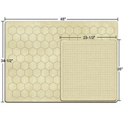 Blank Playmat - Chessex - Double Sided 1" Hex and Square - 34.5 x 48 (CHX97246) available at 401 Games Canada
