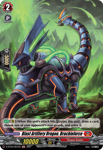 Blast Artillery Dragon, Brachioforce - D-BT03/H07 - Holo Rare available at 401 Games Canada