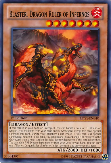 Blaster, Dragon Ruler of Infernos - LTGY-EN040 - Rare - 1st Edition available at 401 Games Canada