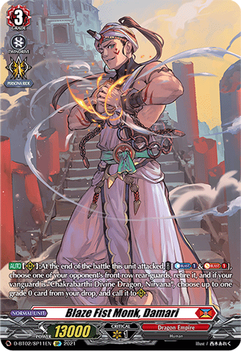 Blaze Fist Monk, Damari - D-BT02/SP11 - SP available at 401 Games Canada