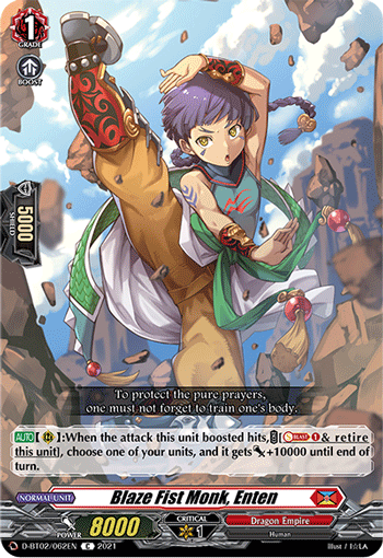 Blaze Fist Monk, Enten - D-BT02/062 - Common available at 401 Games Canada