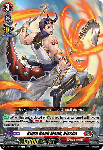 Blaze Hook Monk, Nissha - D-BT07/051 - Common available at 401 Games Canada