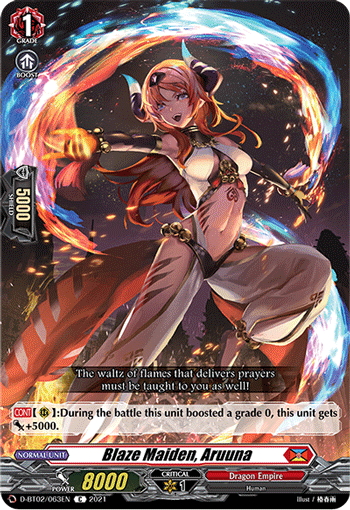 Blaze Maiden, Aruuna - D-BT02/063 - Common available at 401 Games Canada