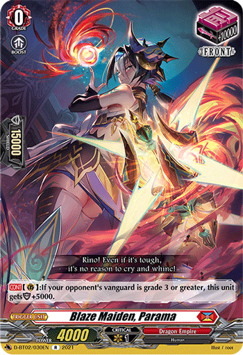 Blaze Maiden, Parama - D-BT02/030 - Rare available at 401 Games Canada