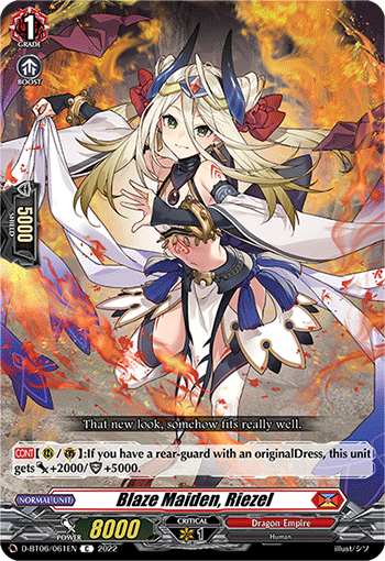 Blaze Maiden, Riezel - D-BT06/061 - Common available at 401 Games Canada