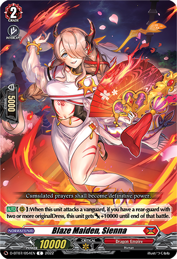 Blaze Maiden, Sienna - D-BT07/054 - Common available at 401 Games Canada