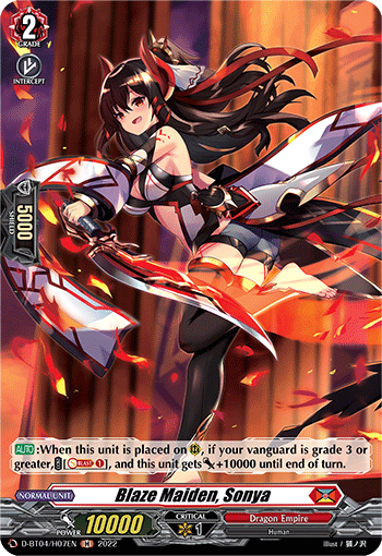 Blaze Maiden, Sonya - D-BT04/H07 - Holo Rare available at 401 Games Canada