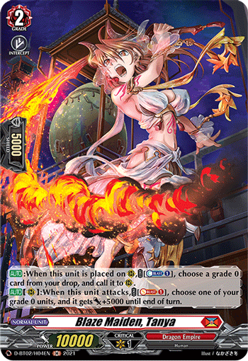 Blaze Maiden, Tanya - D-BT02/H04 - Holo Rare available at 401 Games Canada