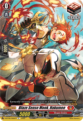 Blaze Sense Monk, Hakumee - D-BT06/066 - Common available at 401 Games Canada