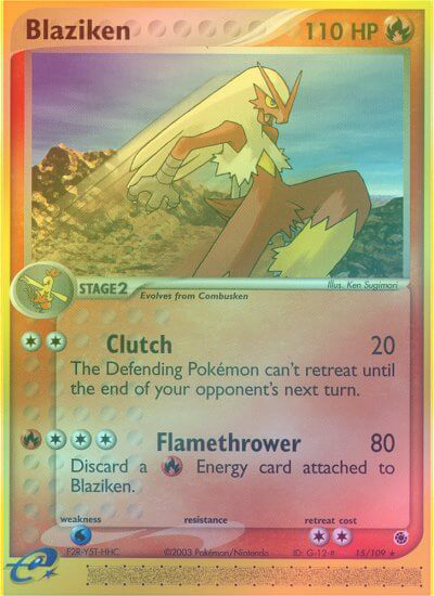 Blaziken - 15/109 - Rare - Reverse Holo available at 401 Games Canada