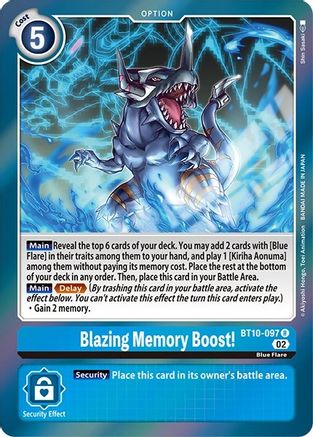 Blazing Memory Boost! (Revision Pack) - BT10-097 - Rare available at 401 Games Canada